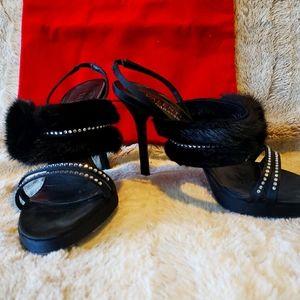 Valentino Garavani Fur Black Shoes